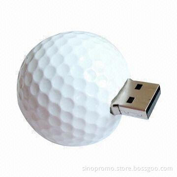 Golf Ball Shape USB Memory Stick, Made of ABS Material